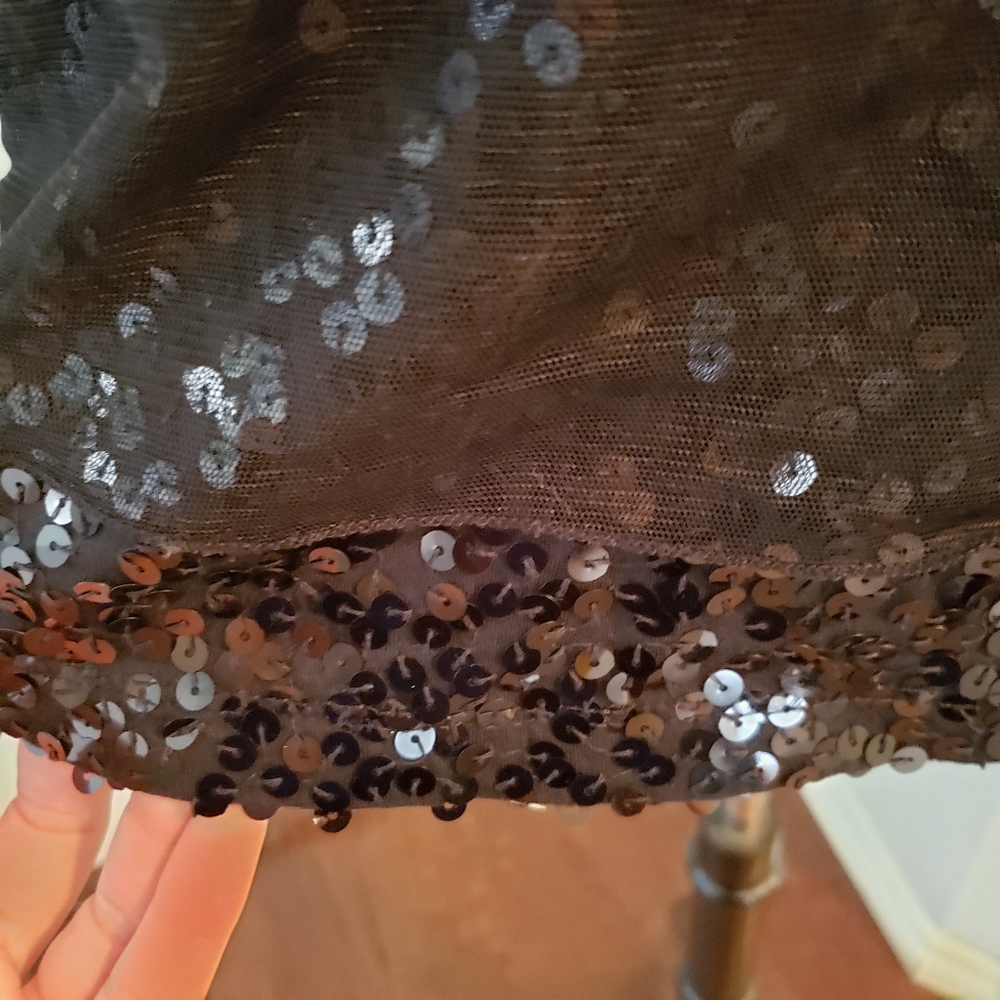 Lane Bryant 14 sequin sparkle black tank camisole - Picture 5 of 16